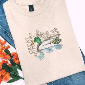 Great Outdoors Reflection Duck Embroidered T-Shirt